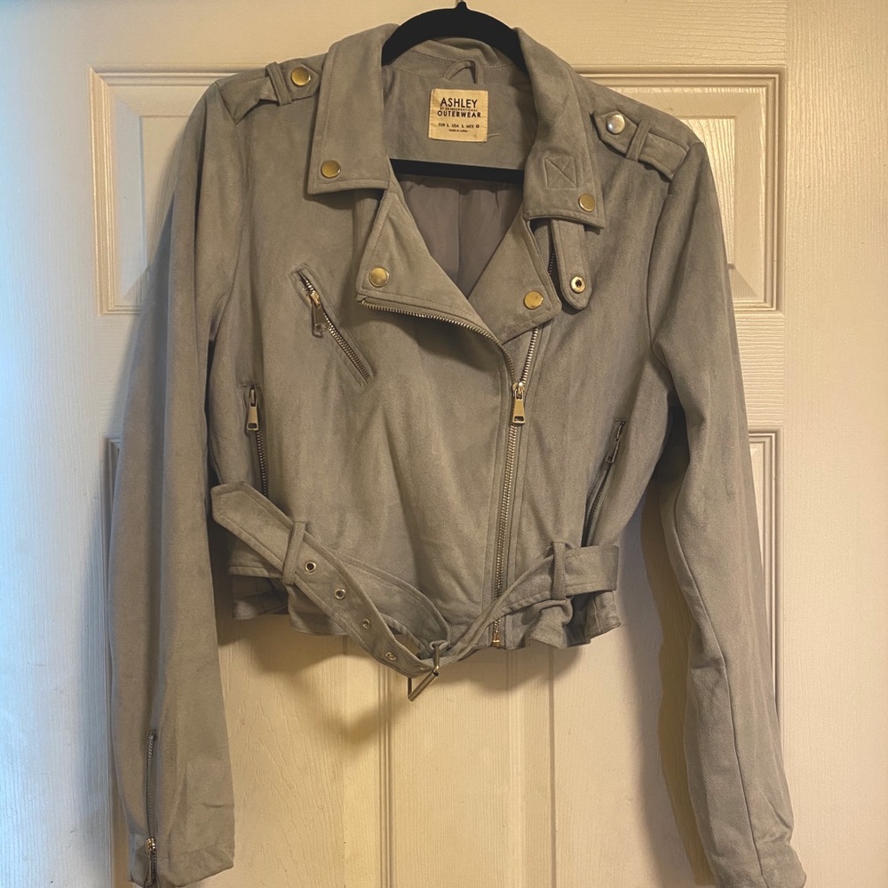 Light Grayish Blue Suede Jacket. - image 1